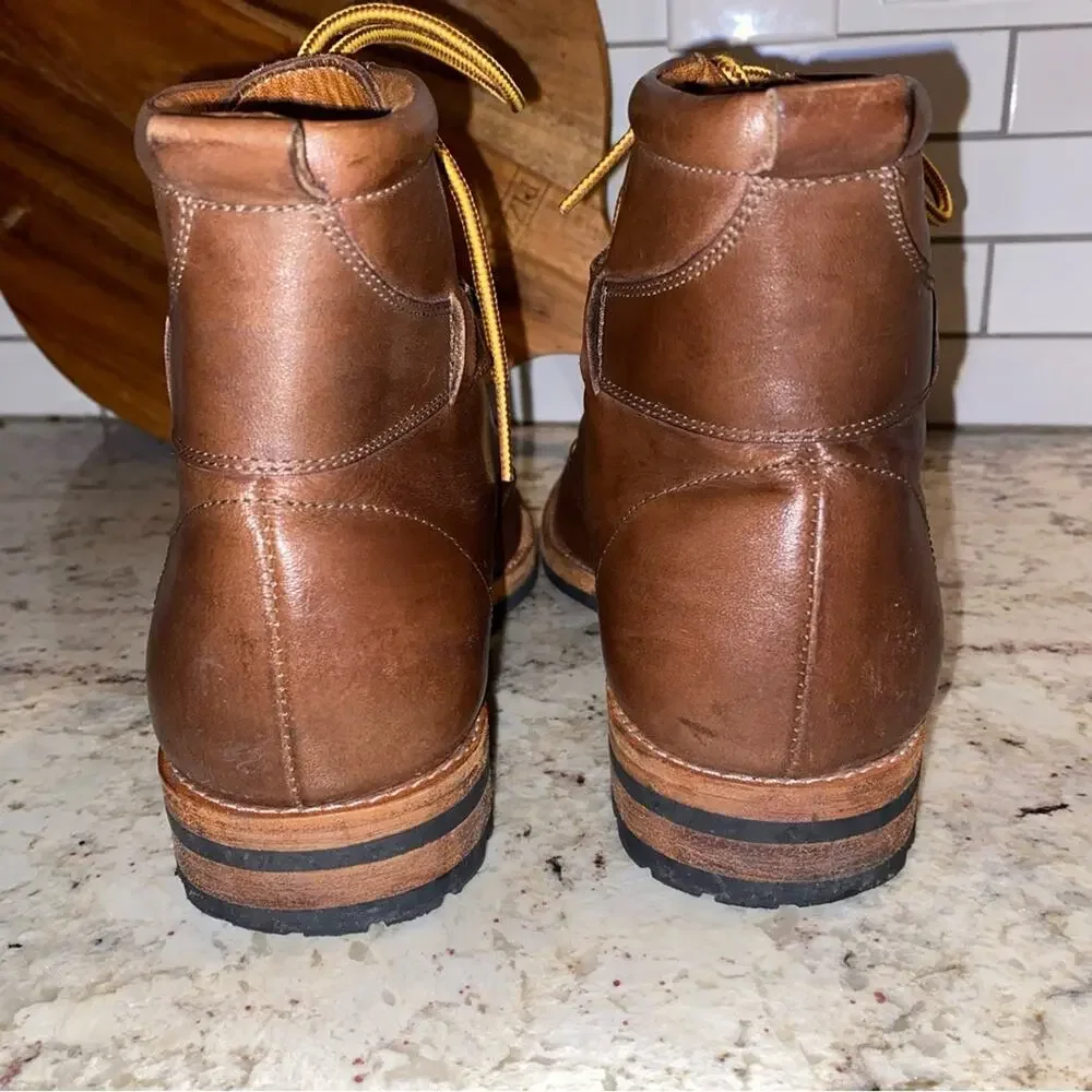Rachel Comey $400 Mens Burnside Trench Boot Saddle Brown Leather EUC 8 EU41